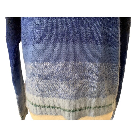 American Eagle Women's Sweater Mock Neck Ribbed Knit Blue Ombre Crop Size Med - Picture 6 of 16